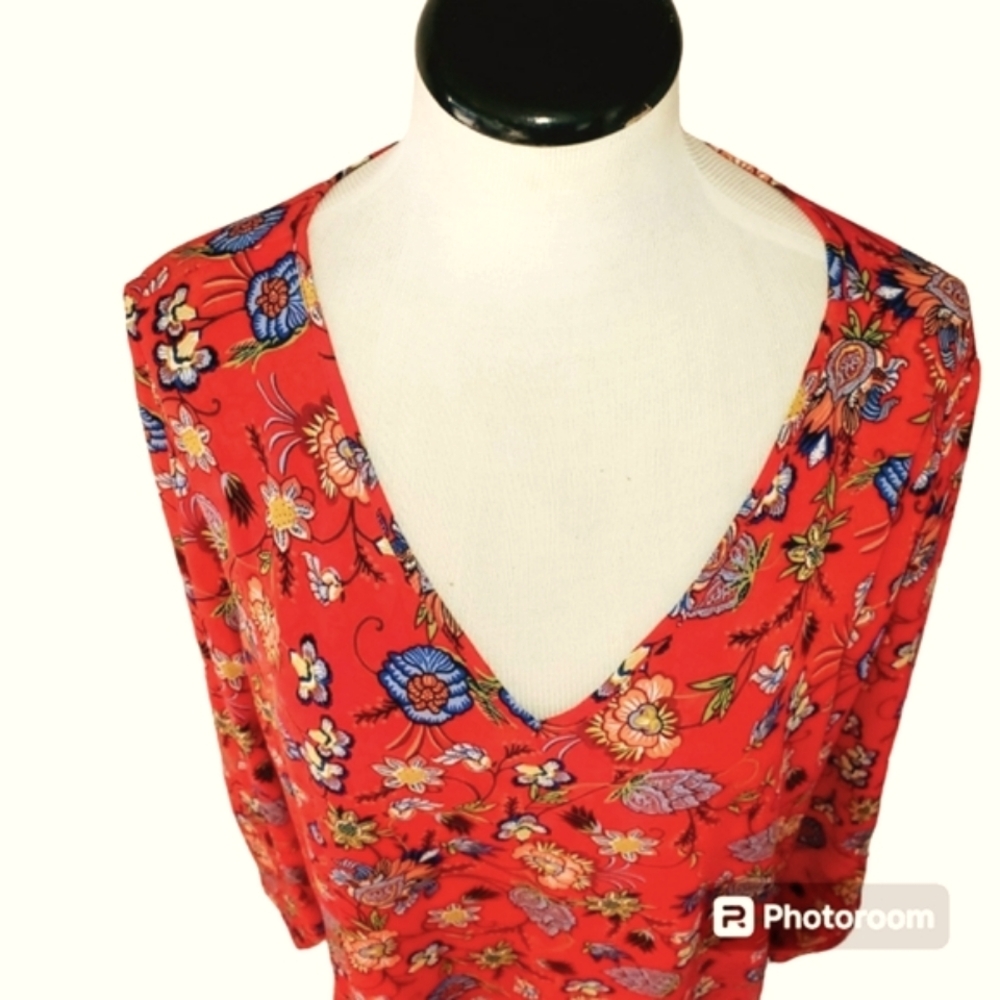 🔥Chelsea & Theodore Long Sleeve Floral Women's Blouse Size XXL - Picture 6 of 8